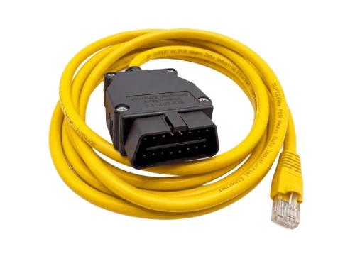 Cable OBD2–Ethernet (LAN) para la conexión a vehículos Tesla y Rivian a través de la interfaz OBDII–LAN